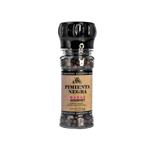 Organic Black Pepper Grinder 60g - compact Peruvian black peppercorns Maras Gourmet UK