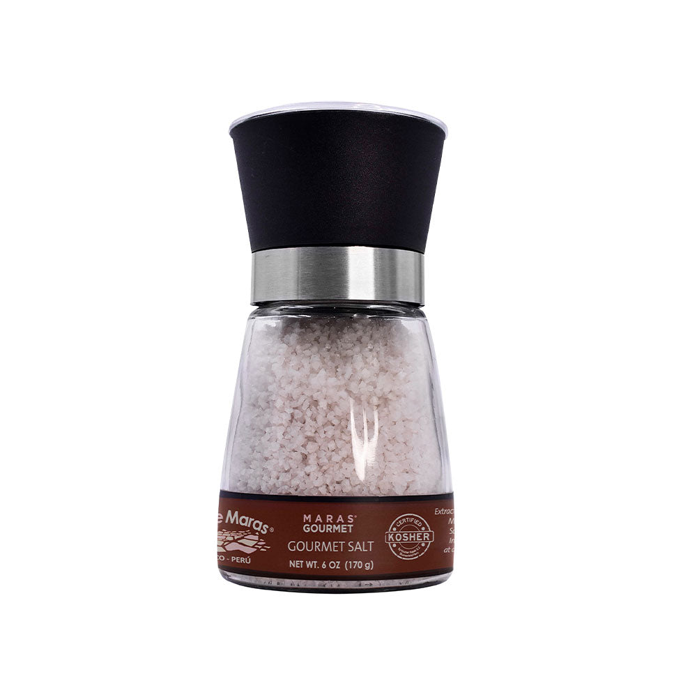 Peruvian Pink Salt Grinder 170g - natural Maras salt hand-harvested from Cusco Peru UK