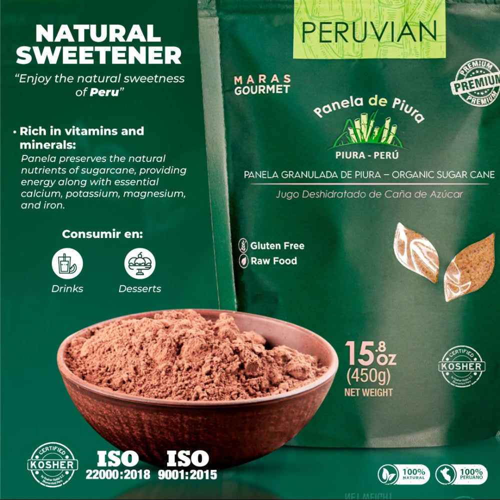 Peruvian Organic Panela natural sweetener benefits - mineral-rich unrefined cane sugar UK