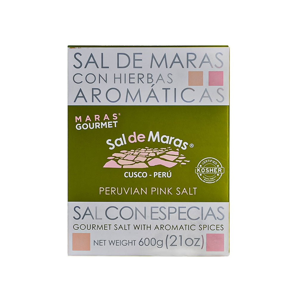 Peruvian Pink Spiced Herb Salt Box 600g - aromatic herb salt gift box Maras Gourmet UK