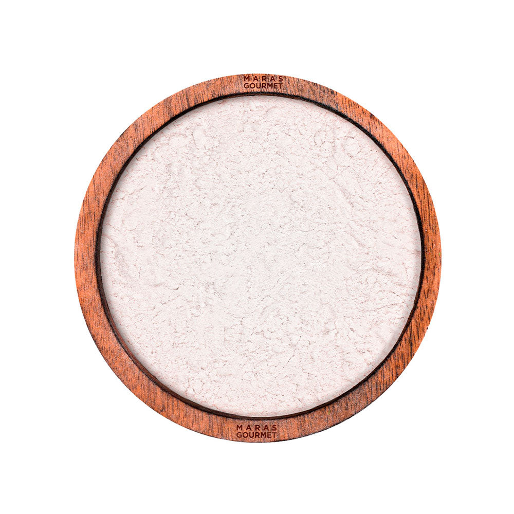 Peruvian Pink Fine Salt texture close-up - natural mineral crystals Maras Gourmet