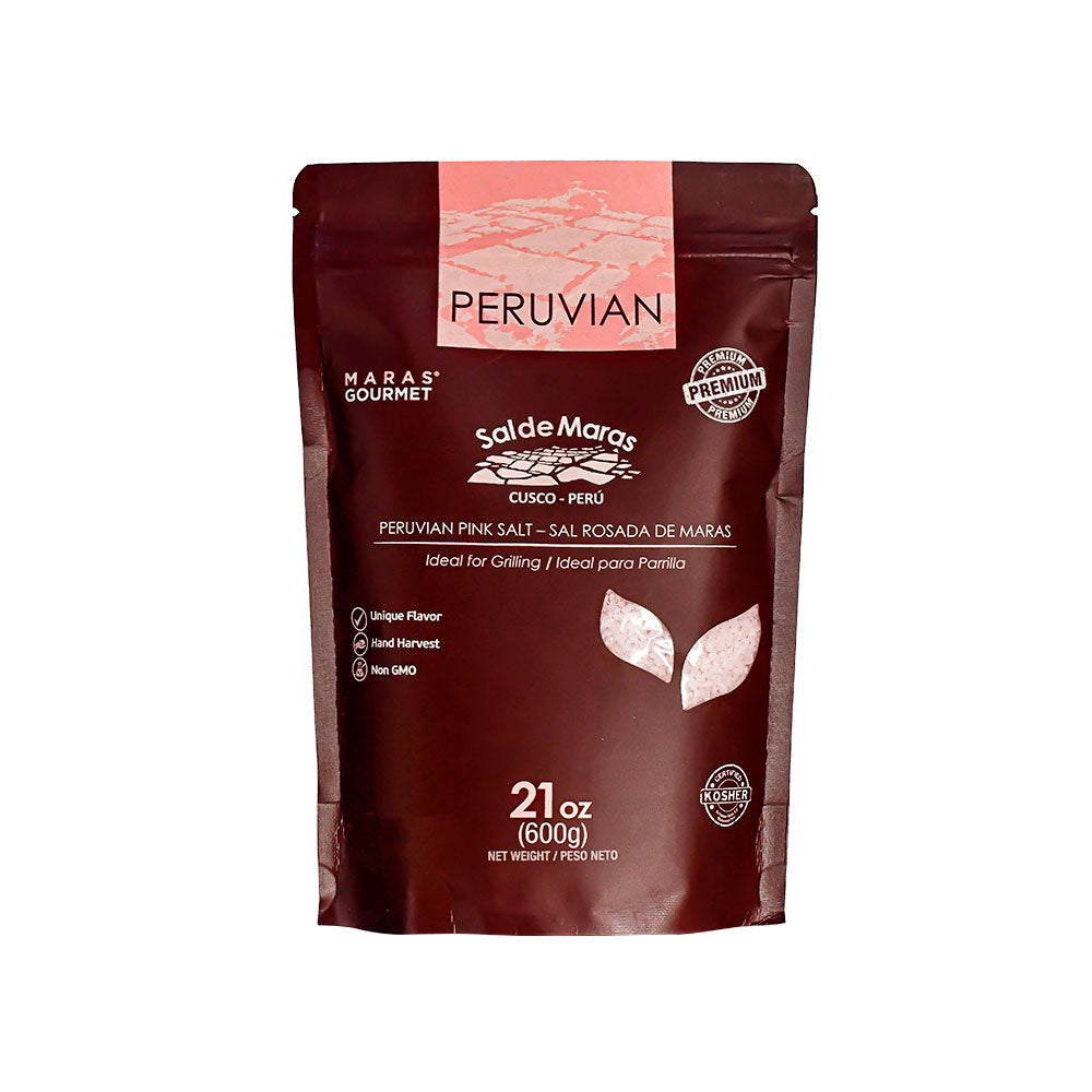Peruvian Pink Rock Salt 600g bag - coarse grain Maras Gourmet UK